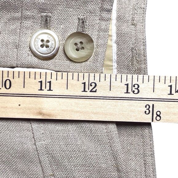 Michael Kors Plus Size 20W Wide Leg Linen Trousers Cuffed Beige NWT - Picture 13 of 16